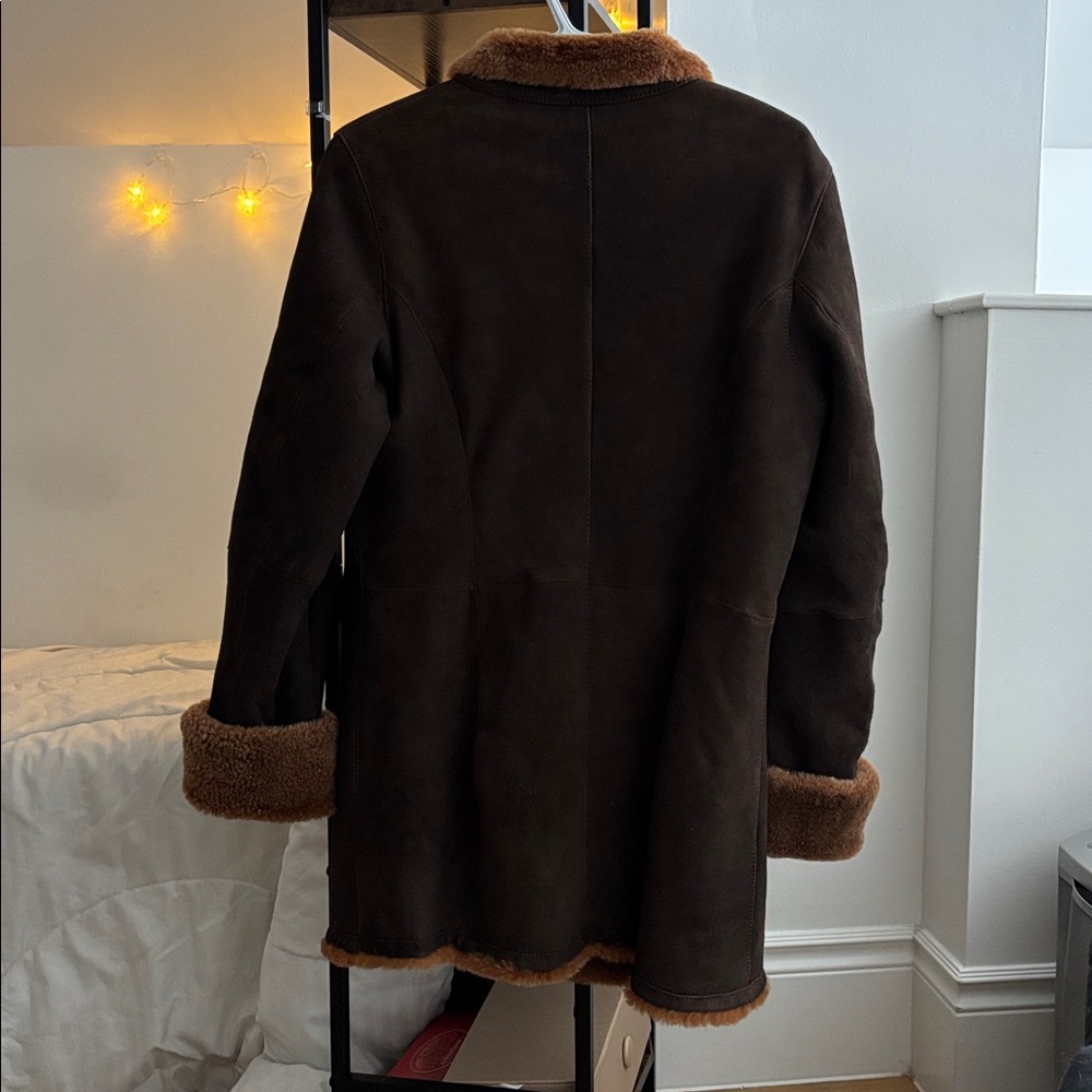 Danier Brown Shearling Coat - Picture 7 of 14